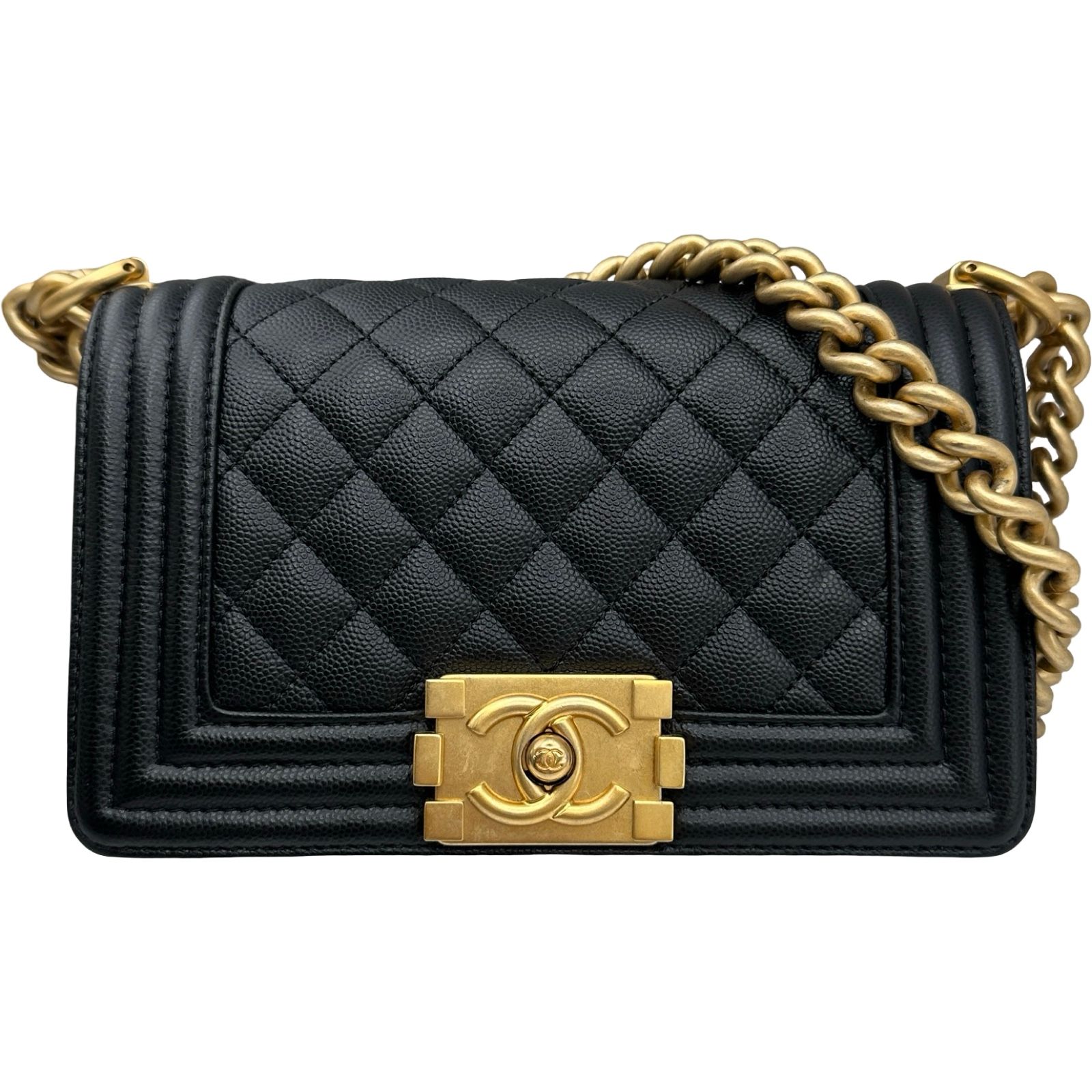 シャネル CHANEL ボーイシャネル20 A67085 ブラック ゴールド金具 キャビアスキン レディース ショルダーバッグ