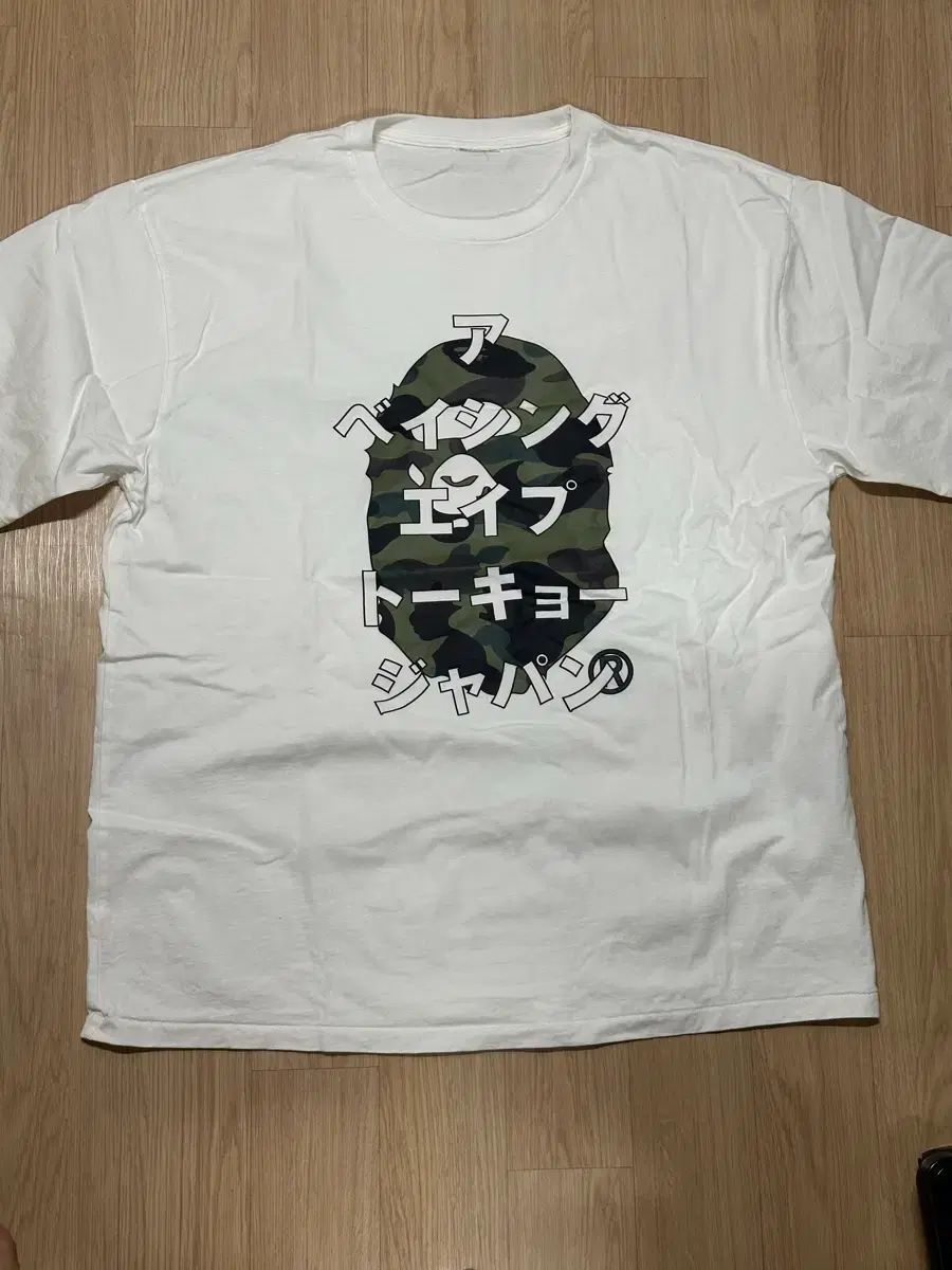 A BATHING APE 東京 カモフラージュ 半袖Tシャツ 白 XXL