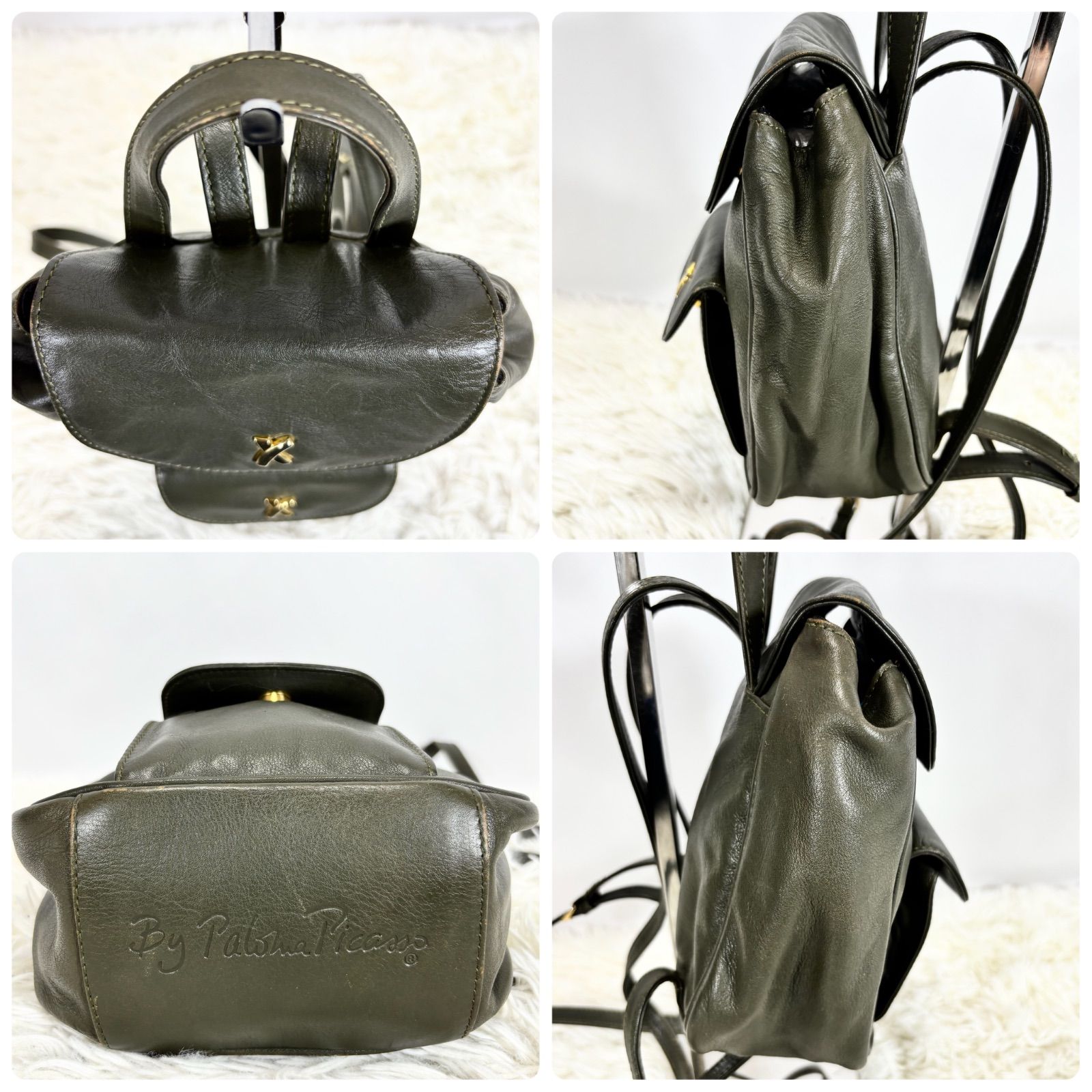 パロマピカソ Paloma Picasso ミニリュック 本革 レザー ゴールド金具