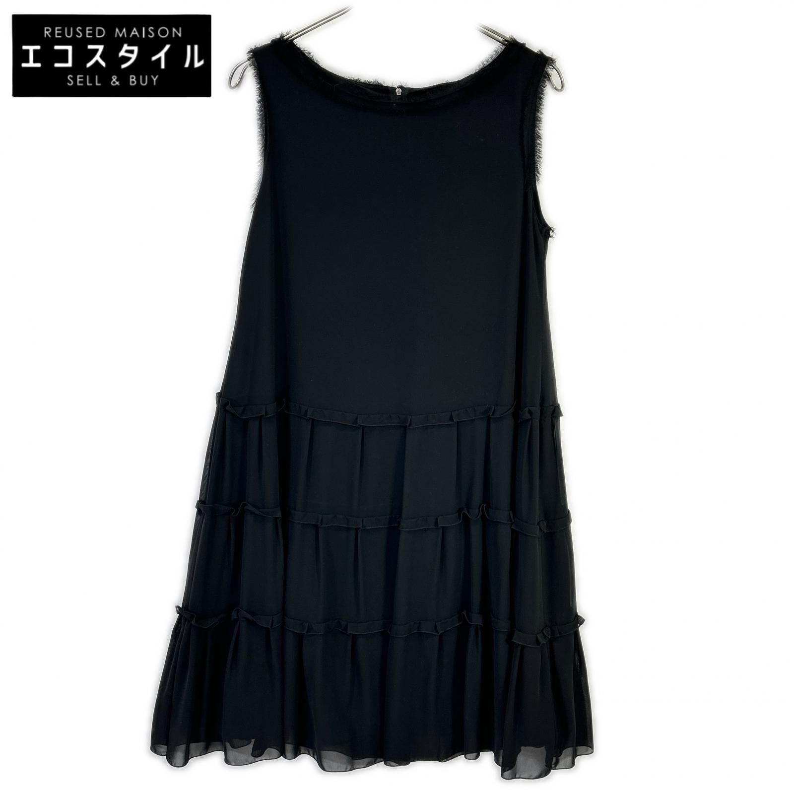 DAISY LIN　デイジーリン　06182 19年 ブラック Dress Chiffon Millefeuille ワンピース　42
