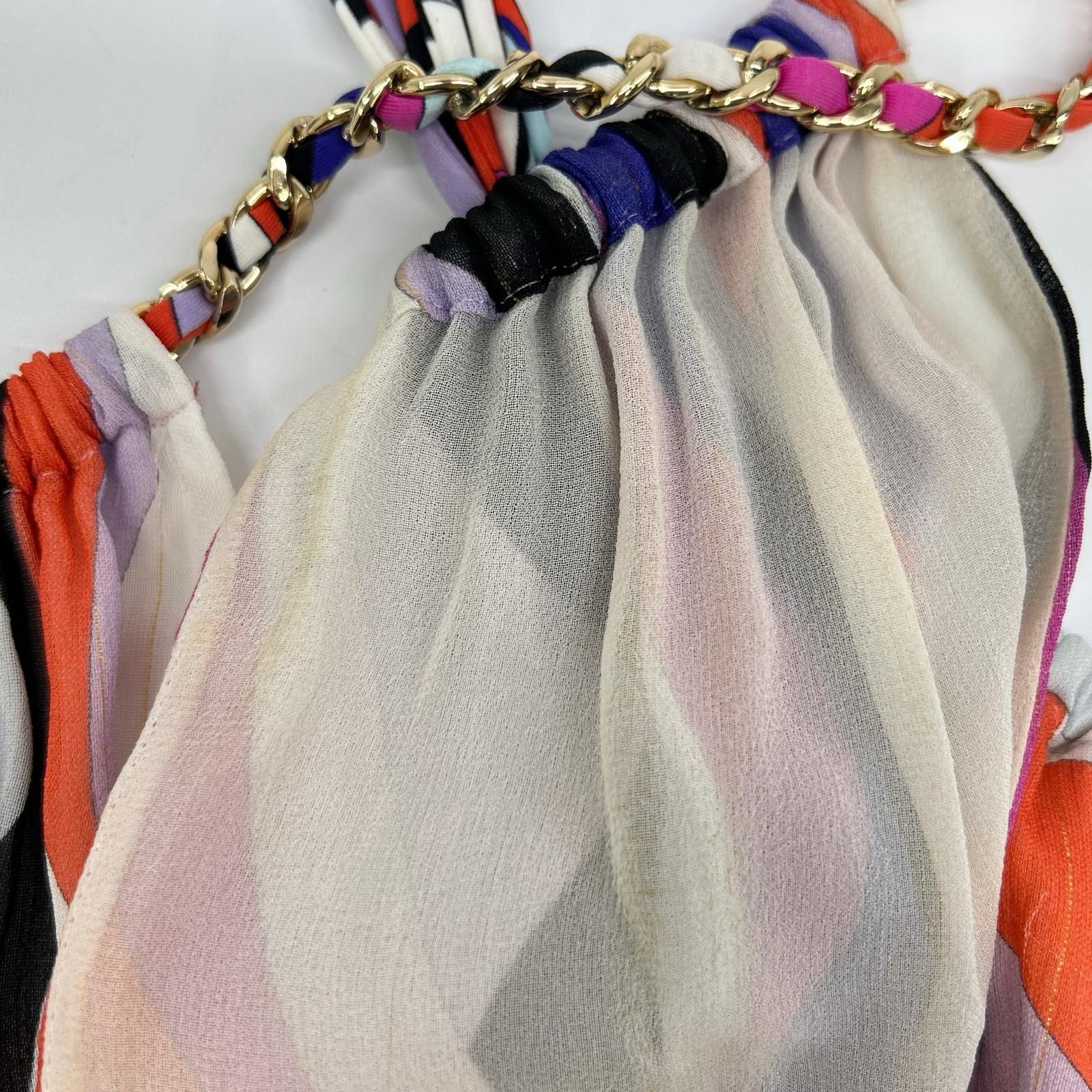EMILIO PUCCI エミリオプッチ パープル系 総柄 チェーンベルト付き