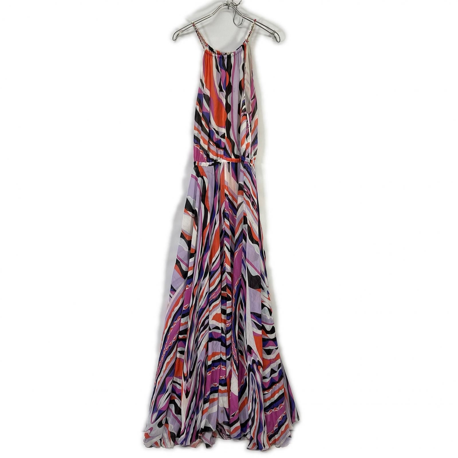 EMILIO PUCCI エミリオプッチ パープル系 総柄 チェーンベルト付き