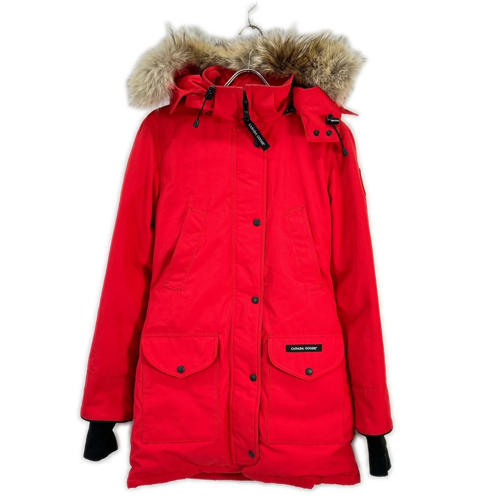 CANADA GOOSE カナダグース 6550L レッド Trillium Parka ファー付き 