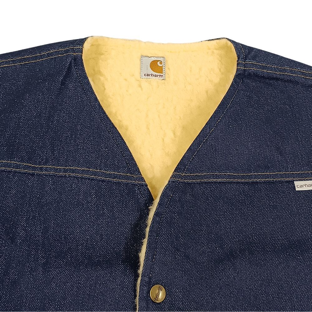 CARHARTT カーハート 裏地ボア デニム ベスト インディゴ サイズ XL