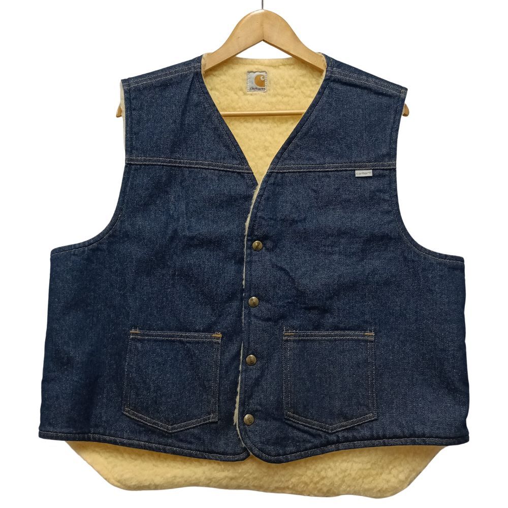 CARHARTT カーハート 裏地ボア デニム ベスト インディゴ サイズ XL