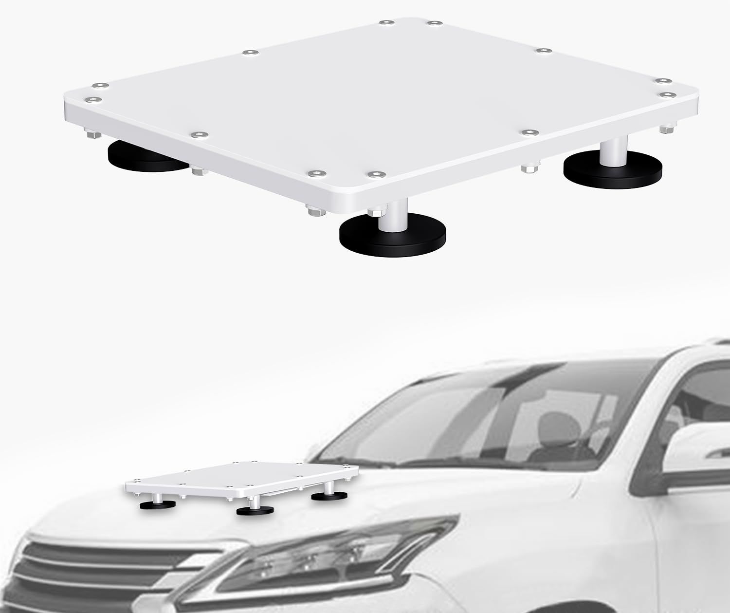 Starlink Mini / Mini Xマグネット式車載用マウントキット（ホワイト） 保護カバー付き Starlink Mini強力磁気マグネット式 スターリンクミニ専用 強力吸着 アルミ合金製 防水・防錆・耐UVコーティング アウトドア 265ee8c0
