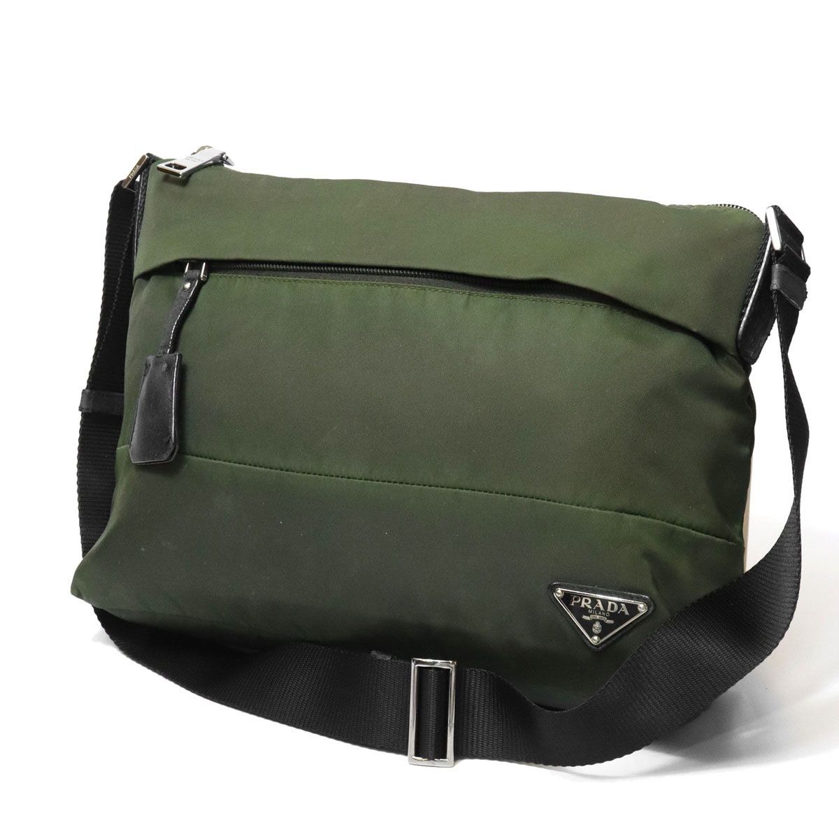 PRADA プラダ ショルダーバッグ ナイロン カーキ レディース