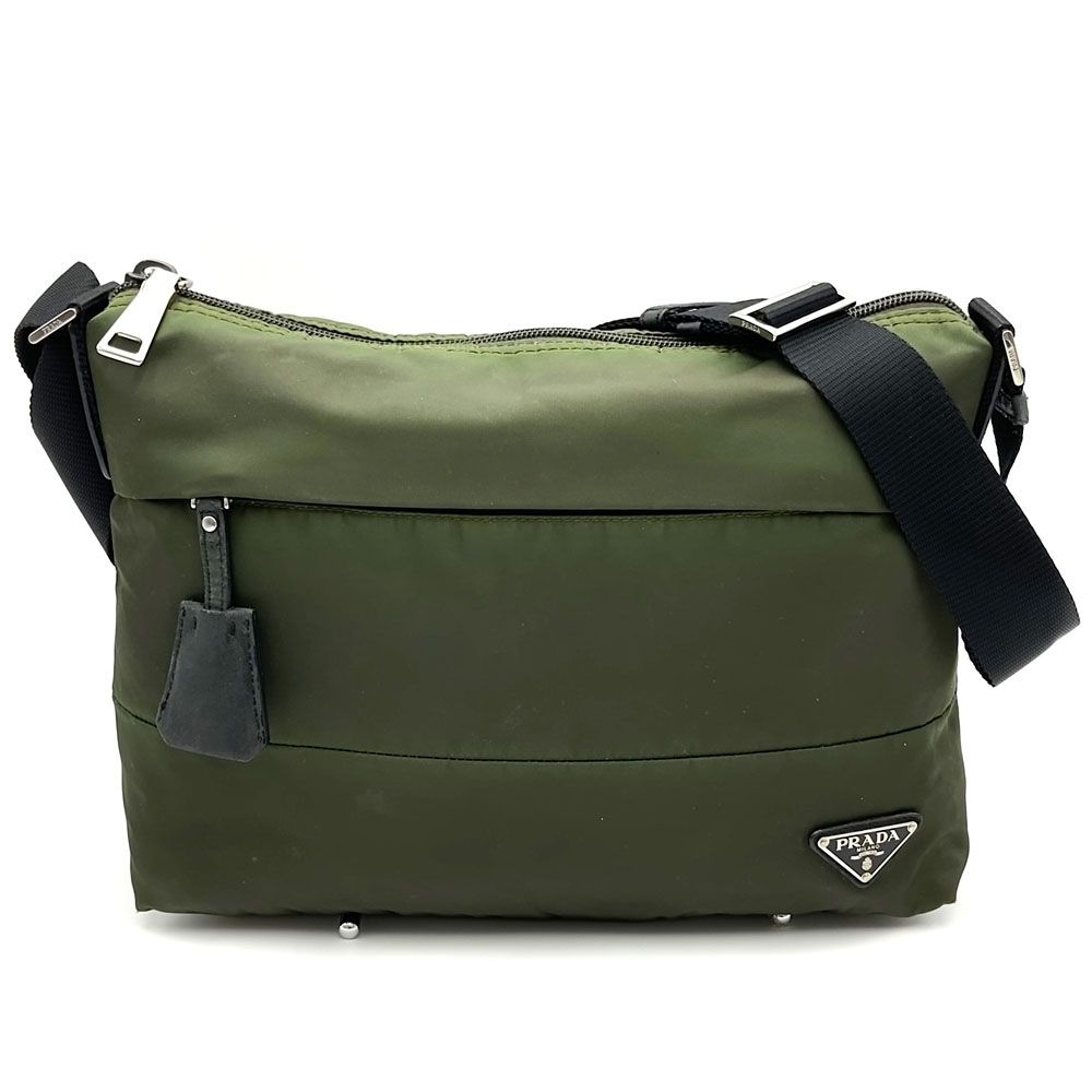 PRADA プラダ ショルダーバッグ ナイロン カーキ レディース - メルカリ