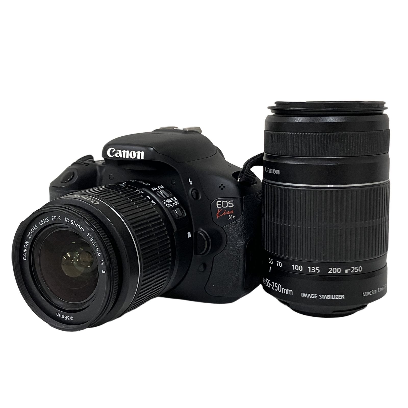 Canon EOS Kiss X5 ダブルズームキット デジタル一眼レフカメラ 18-55mm 55-250mm キャノン ジャンク O11353223