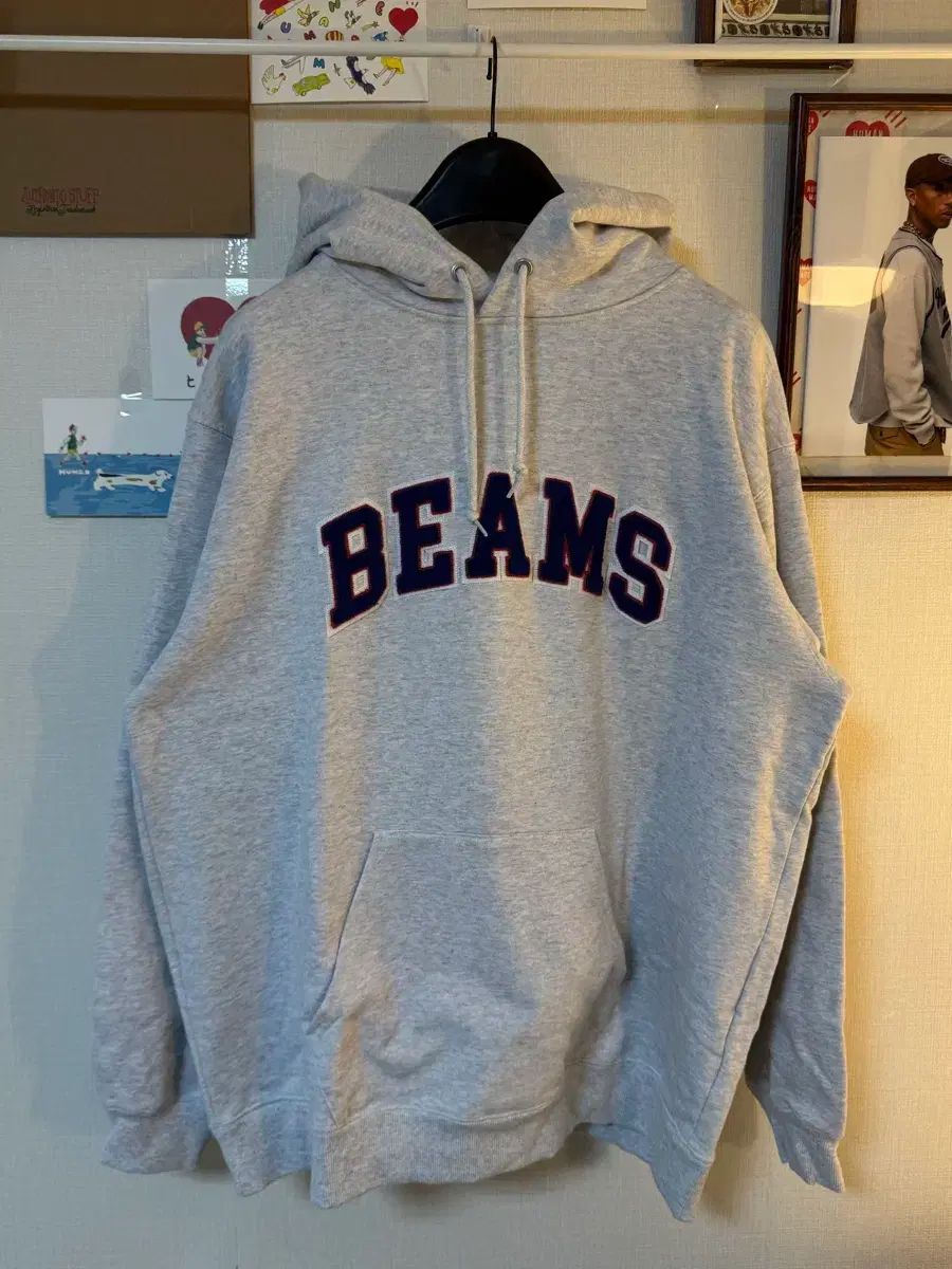 2XL BEAMS ビームス ベーシック フードT エイッシュ グレー