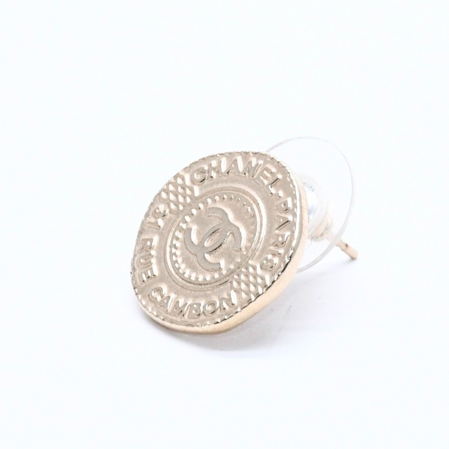 極美品 CHANEL シャネル ピアス ココマーク コインモチーフ ゴールド