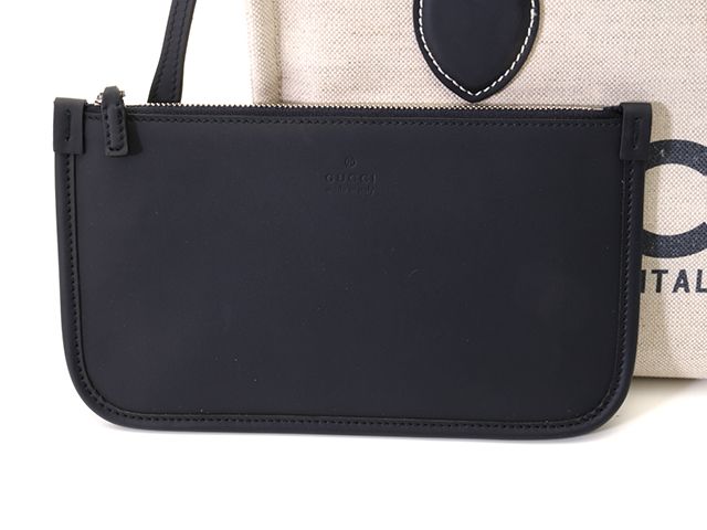 GUCCI グッチ バッグ プリント ミニトートバッグ ナチュラル/ネイビー