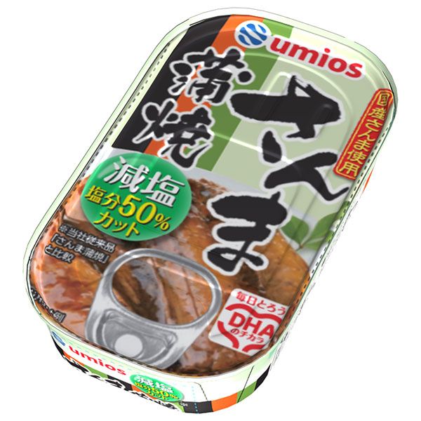 Umios 減塩 サンマ蒲焼 100g×30個入| 送料無料 缶詰 さんま かば焼き 秋刀魚 減塩 ストック 保存食 魚介 海産物 ケース買い まとめ買い 業者 仕入れ 大量 塩分控えめ ヘルシー 健康 備蓄 青魚