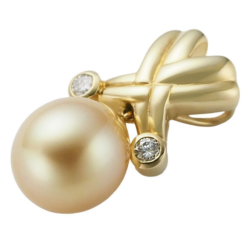 タサキ TASAKI K18YG パール/10mm ダイヤモンド/0.12ct ペンダントトップ
