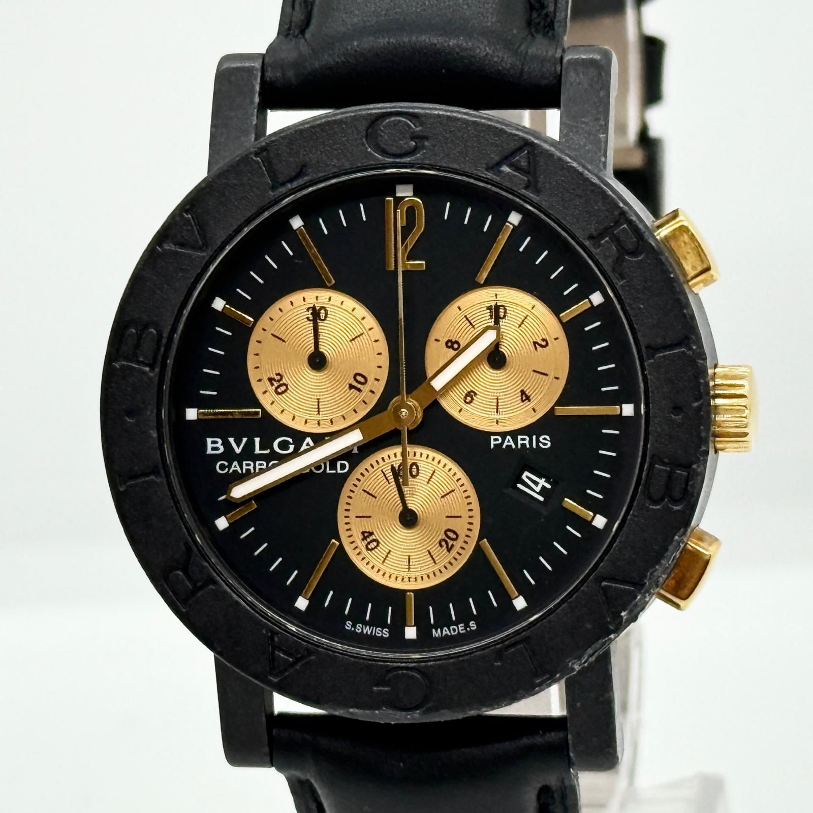 BVLGARI ブルガリ BB38CLCH ブラック QZ メンズ 腕時計 稼働品