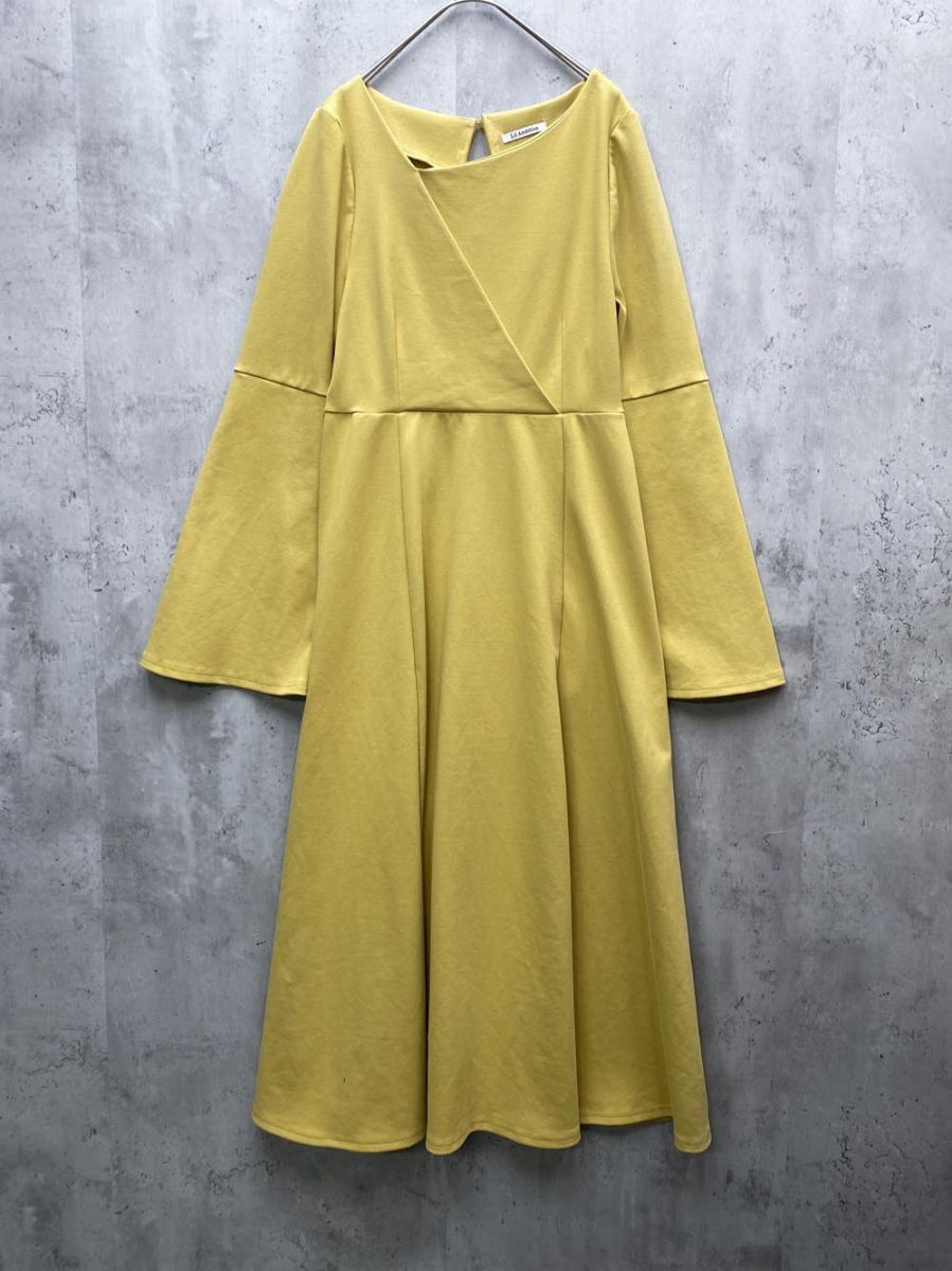 美品 Lil Ambition リルアンビション 長袖 Asymmecollar アシメカラー ワンピース sizeS/黄 ■◇レディース