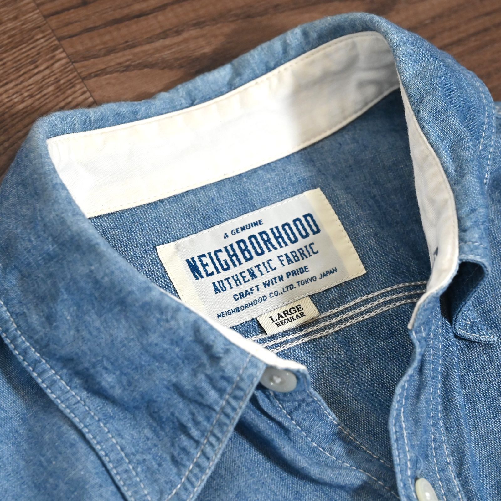 NEIGHBORHOOD ネイバーフッド シャンブレーシャツ 長袖 刺繍 アメカジ