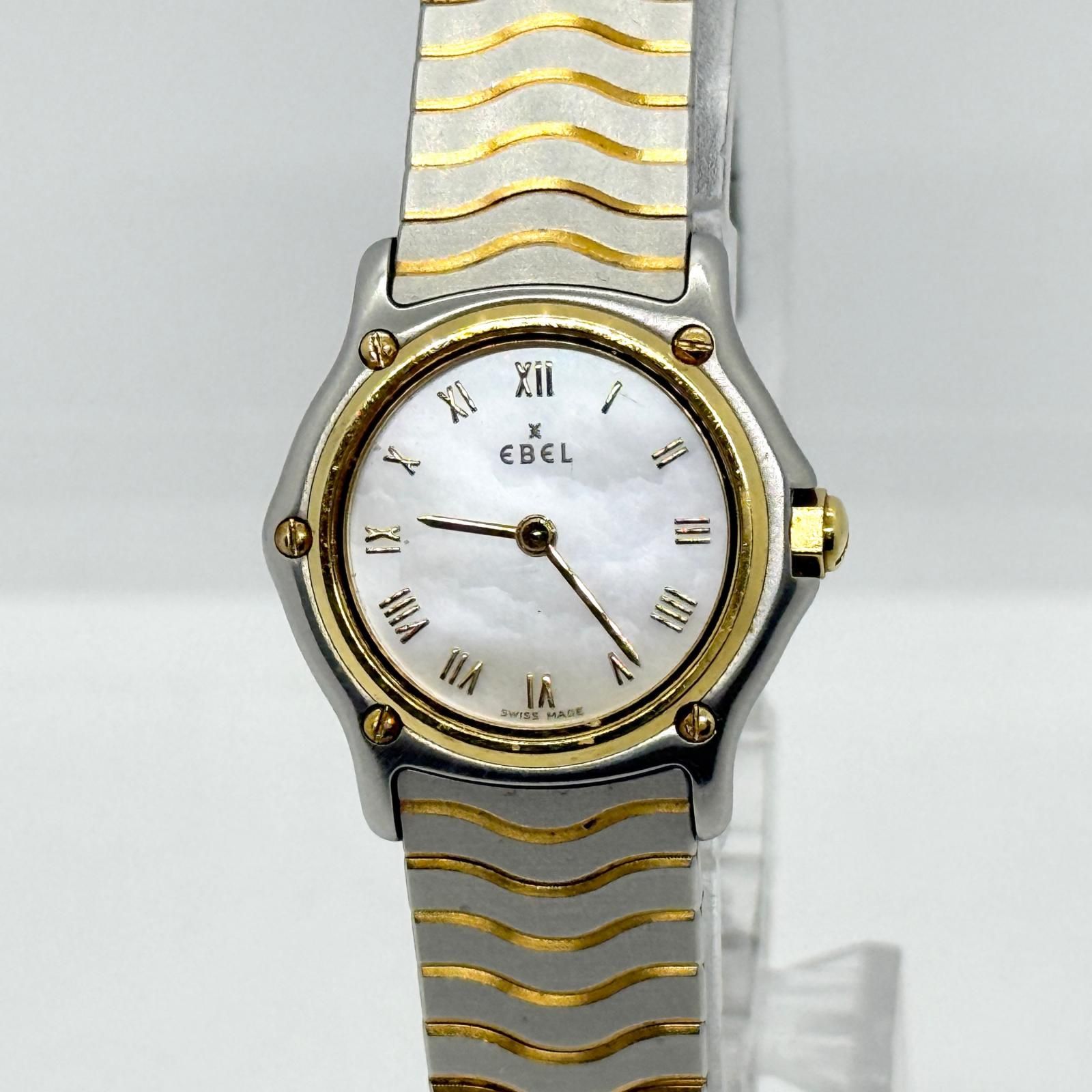 EBEL エベル クラシックウェーブ ホワイトシェル 18191117 QZ レディース 腕時計 稼働品