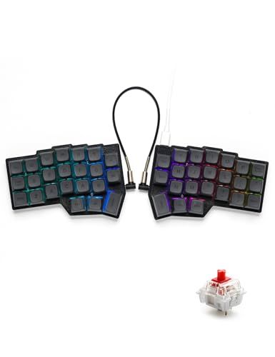 YIVU Corne V4 左右分離型キーボード 有線 メカニカル 40% カラムスタッガード エルゴノミクス QMK/VIAL対応 ホットスワップ RGB搭載 プレルブ済みリニア軸/ 05a91a3d