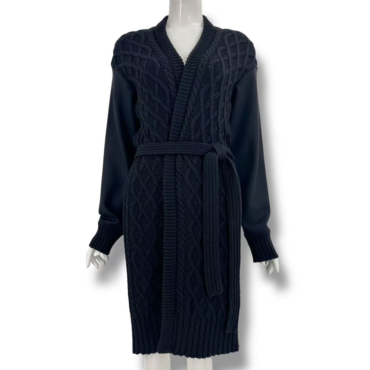 極美品 MaxMara マックスマーラ カーディガン ブラック ベルト付き