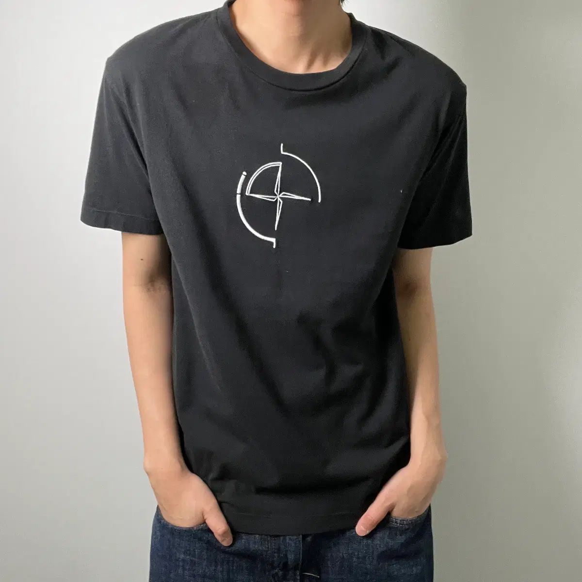 20SS STONE ISLAND ストーンアイランド コンパス 刺繍 バックプリント ロゴ 半袖 Tシャツ L