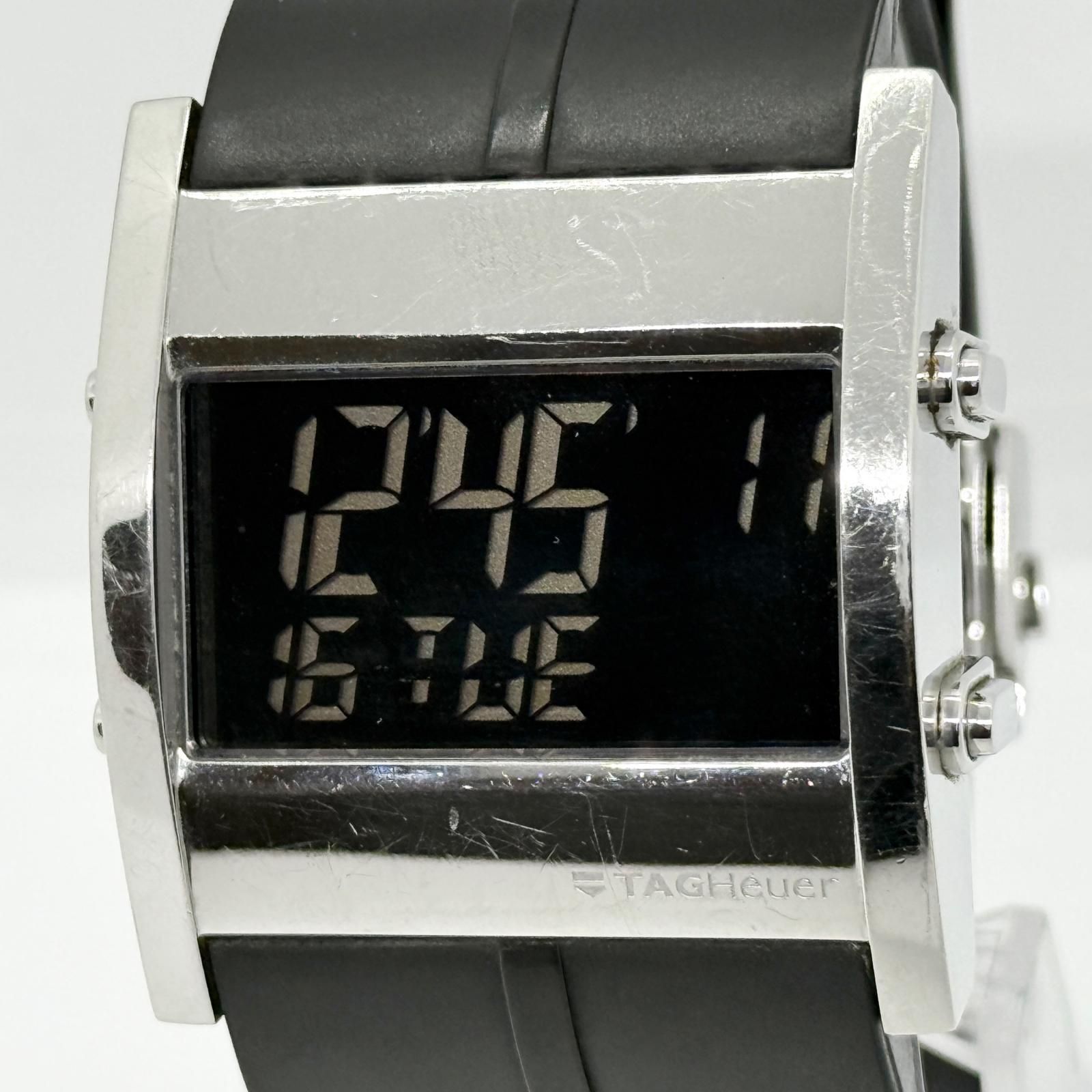 TAG HEUER タグホイヤー マイクロタイマー SS×ラバー デジタル CS111C.FT6003 QZ メンズ 腕時計 稼働品