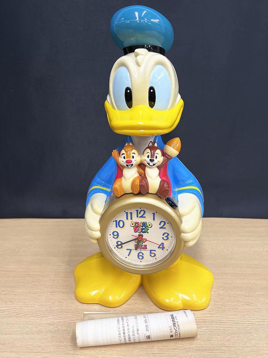 Disney Time ディズニー タイム おしゃべり目覚まし時計 ドナルド チップとデール 高さ約42cm ※ヤケあり