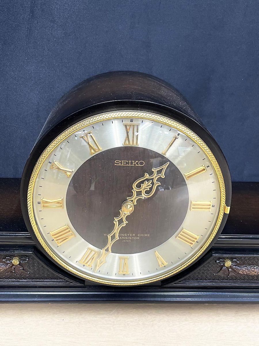 SEIKO セイコー WESTMINSTER CHIME 7 JEWELS 現状品】 SEIKO セイコー WESTMINSTER CHIME 置時計 昭和レトロ