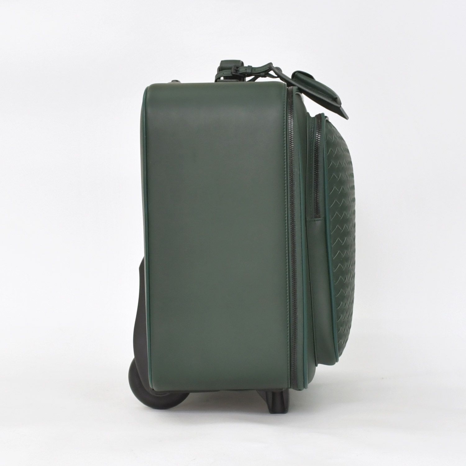 極美品 BOTTEGAVENETA ボッテガヴェネタ キャリーケース スーツケース V4658 イントレチャート ダークグリーン ブラック金具 中古 4a003904 極美品 BOTTEGAVENETA ボッテガヴェネタ キャリーケース スーツケース
