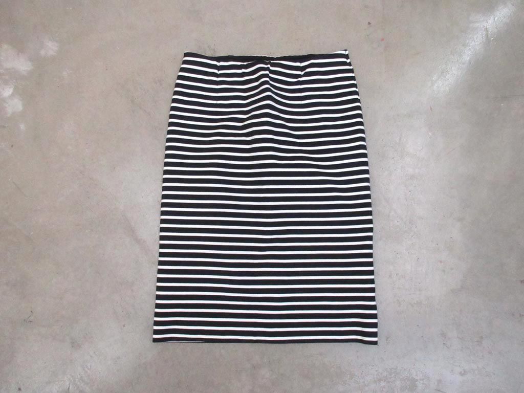 Deuxieme Classe ドゥーズィエムクラス ボーダー タイト スカート size36/白ｘ紺 ■◇◎レディース