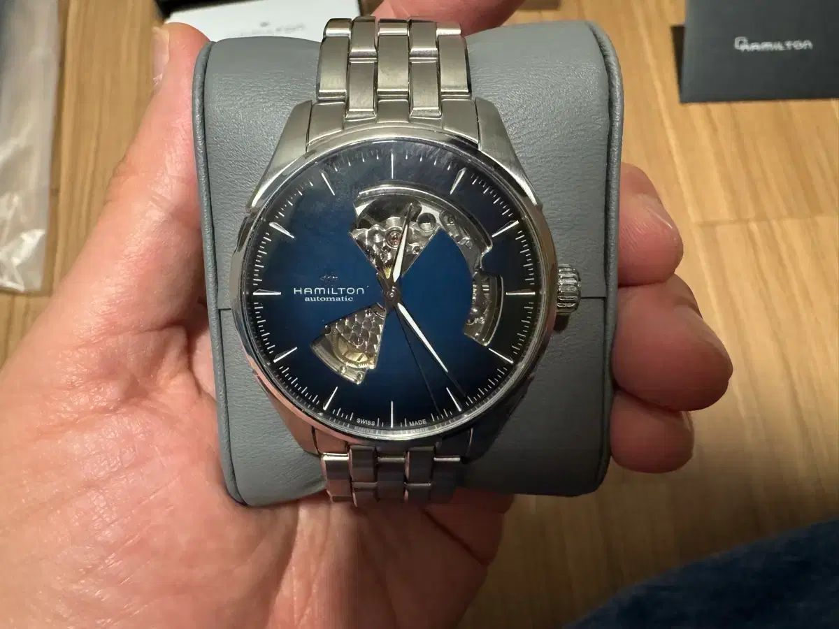 ハミルトン ジャズマスター オープンハート スモークブルー 40mm 25 12 26スタンプ