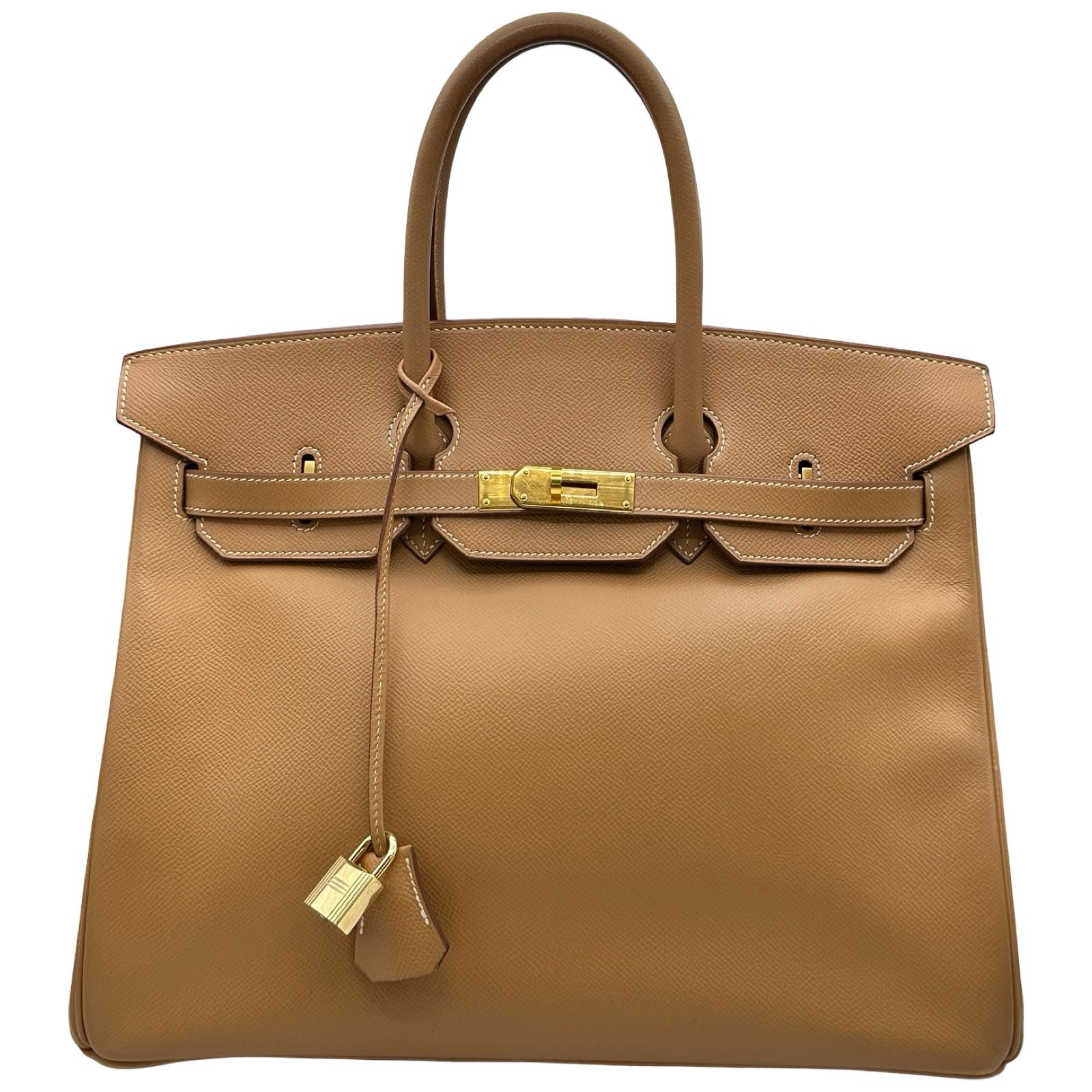 エルメス HERMES バーキン35 □B刻印 ナチュラル /ゴールド金具 クシュベル レディース ハンドバッグ