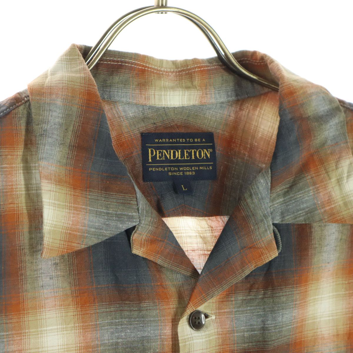 PENDLETON ペンドルトン オンブレチェック柄 半袖 オープンカラー