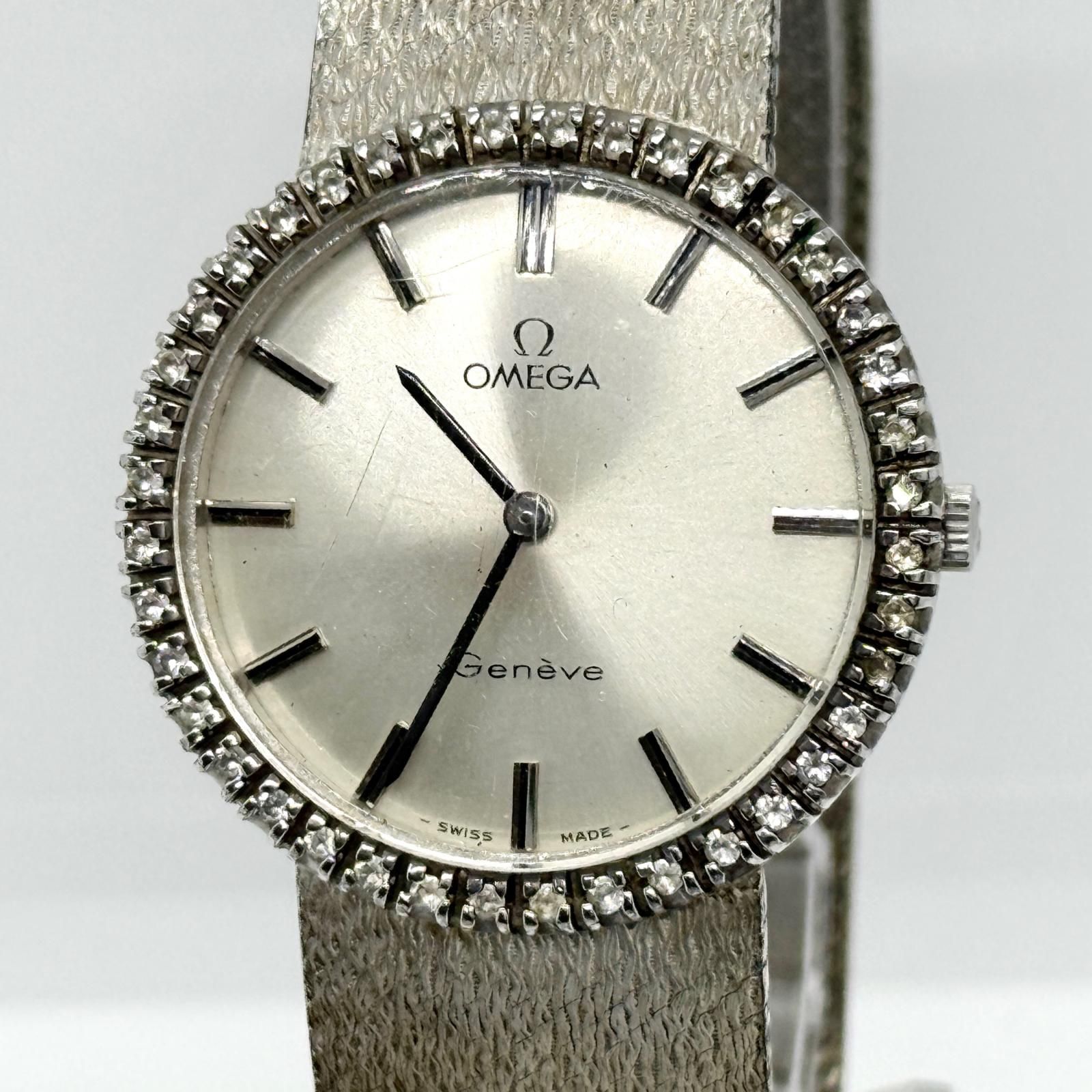 OMEGA オメガ Geneve ジュネーブ ダイヤベゼル SS ／SV Cal.625 111.0114 シルバー 手巻き ユニセックス 腕時計 稼働品 62,865円