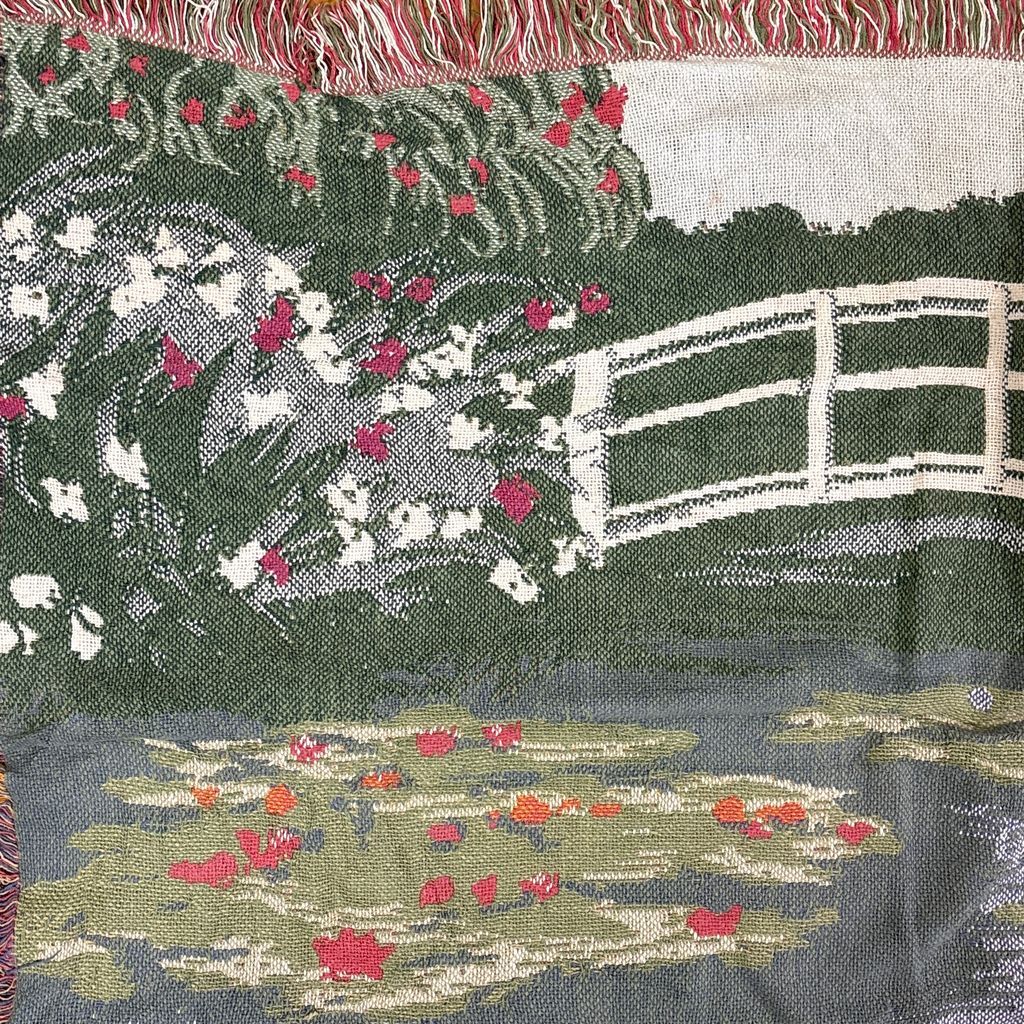 MONES GARDEN VINTAGE RUG モネの庭 タペストリー vintageラグ ブランケット マルチカバー タペストリー モネの庭 アート