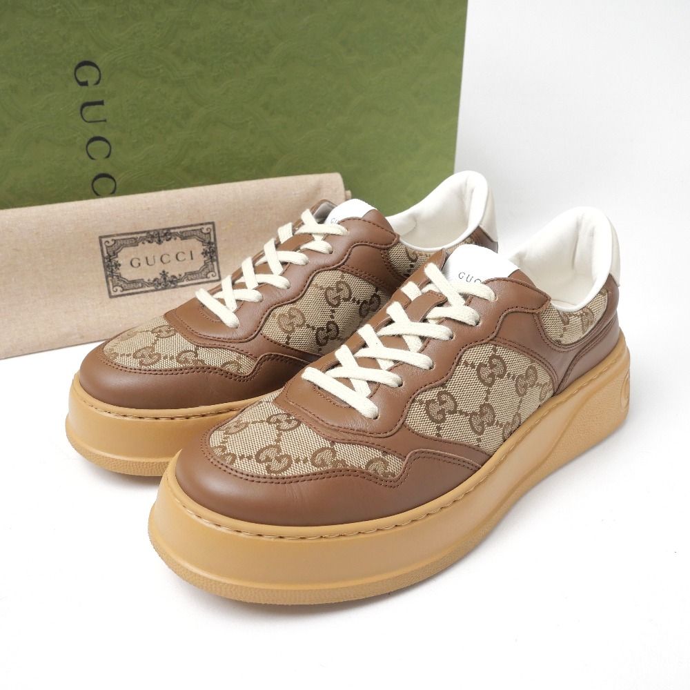 ■美品■GUCCI グッチ GGスニーカー スニーカー サイズ6 GG ローカット チャンキーソール ブランド古着【中古】20260619/RA9927