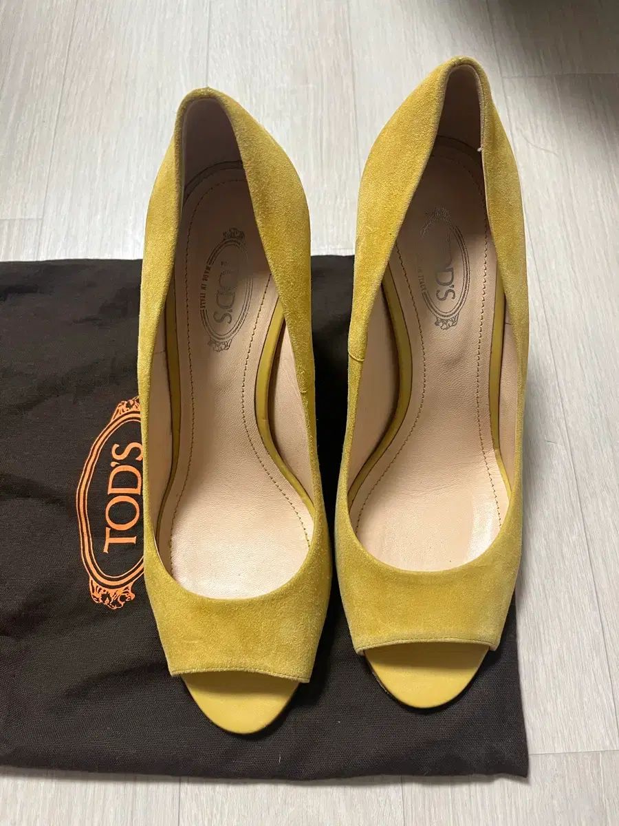 正規品 TOD'S トッズ スウェード オープントゥ ウエッジヒール パンプス (235 / 3