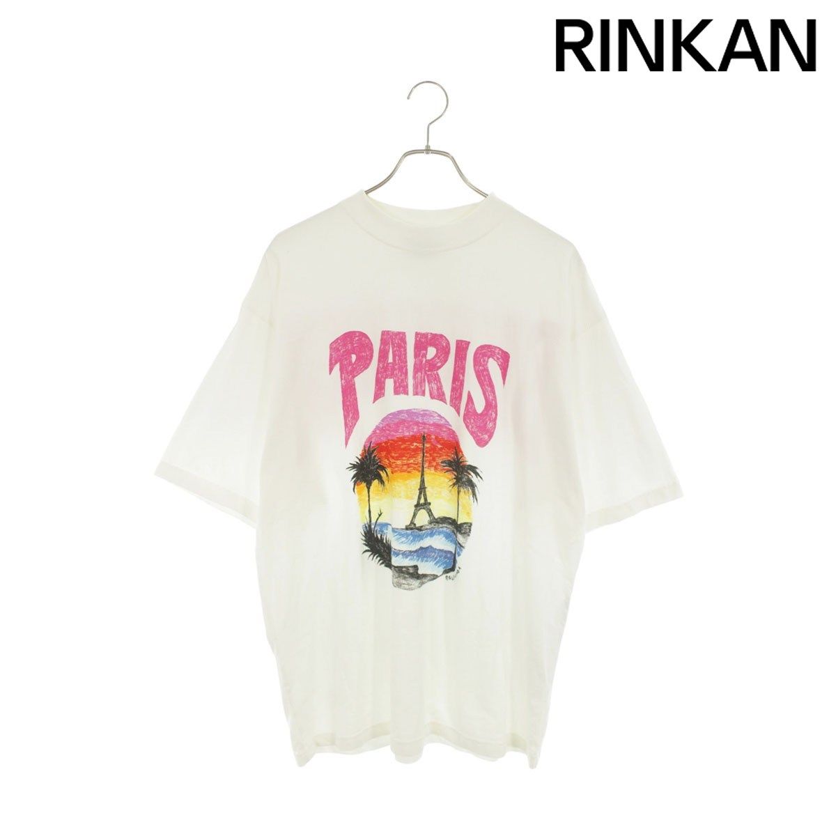 バレンシアガ 24SS 764235 TPVL9 パリトロピカルオーバーサイズTシャツ メンズ S