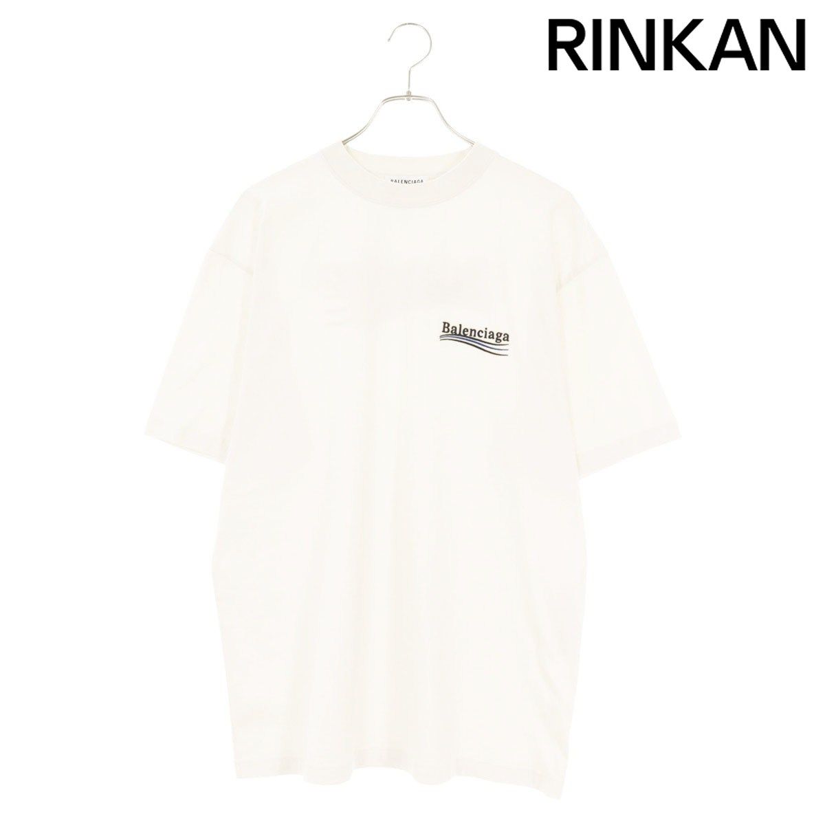 バレンシアガ 641655 TKVJ1 キャンペーンロゴ刺繍Tシャツ メンズ XS