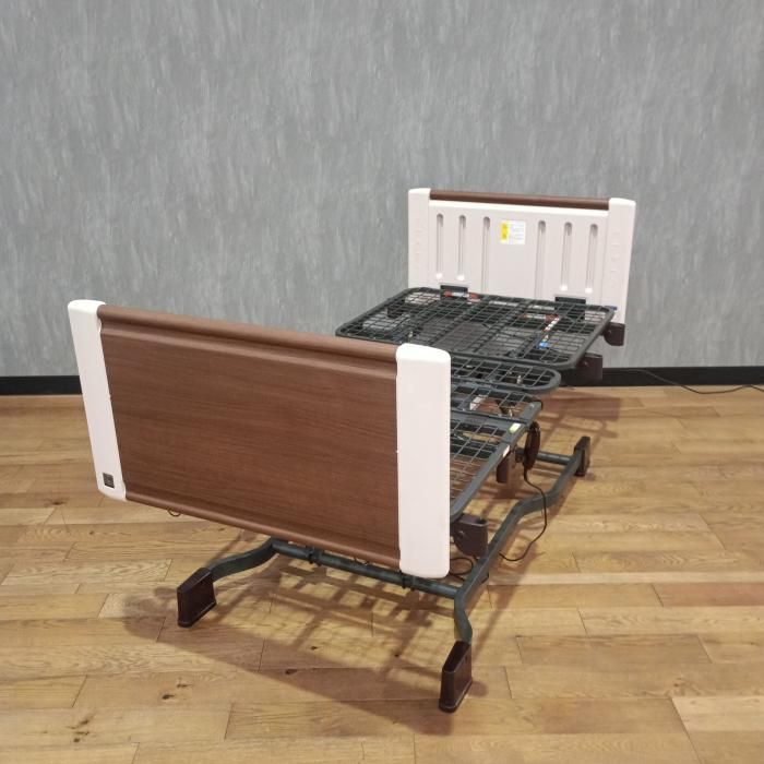 プラッツ 特殊寝台 ミオレット21モーターショート ウッディタイプ 90幅昇降 ブラウン 中古P106-42AA クリーニング済み