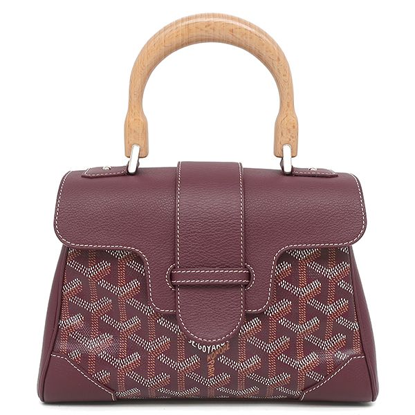 ゴヤール GOYARD 2WAYバッグ サイゴン ミニ ソフトバッグ カーフ ゴヤールディンキャンバス シュヴロッシュカーフスキン バーガンディ シルバー金具 ショルダー ハンドバッグ ヘリンボーン柄 【中古】