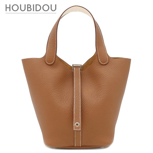 エルメス HERMES ハンドバッグ ピコタンロック 18 PM エクラ トリヨンクレマンス ゴールド×ナタ シルバー金具 未使用 茶 アイボリー 2025年製 K 【箱】【中古】