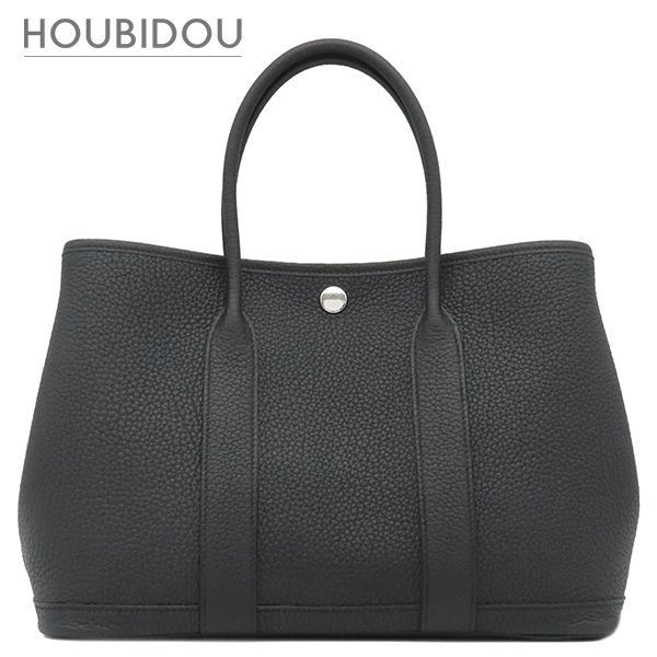 エルメス HERMES トートバッグ ガーデンパーティーTPM 30 ネゴンダ ブラック シルバー金具 新品 未使用 黒 オールレザー 2025年製 K 【箱】【中古】
