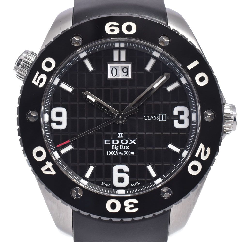 エドックス EDOX 10017 クラスワン ビッグデイト ブラック クォーツ 
