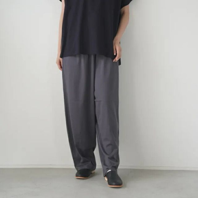 HUIS in house | SUVIN COTTONバルーンパンツロング (dark gray) | ハウス ハウスインハウス レディース パンツ バルーンパンツ ワイドパンツ コクーンパンツ SUVIN COTTON スビンコットン ウエストゴム ダーク