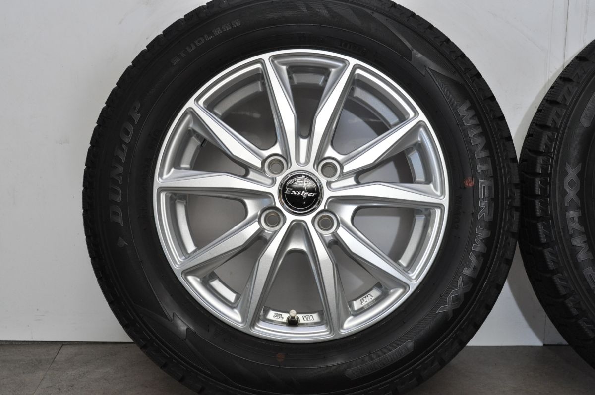 バリ溝】エクスター ST 14in 4.5J +45 PCD100 ダンロップ ウィンター 
