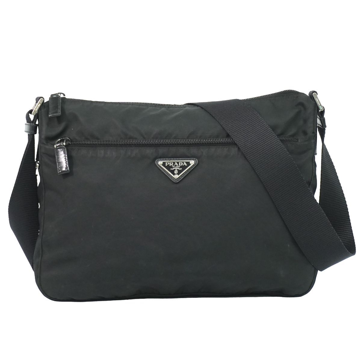 本物 プラダ PRADA ナイロン ショルダーバッグ ポシェット ブラック バッグ 中古・