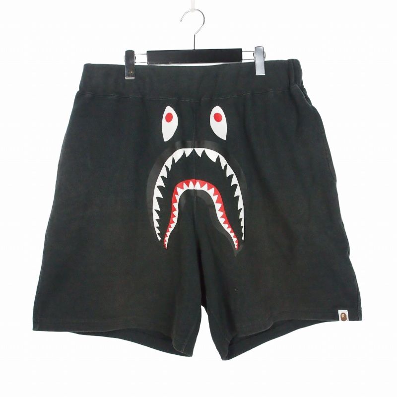 アベイシングエイプ A BATHING APE シャークスウェットショーツ ショートパンツ ハーフパンツ 2XL ブラック 黒 001SPG301013X