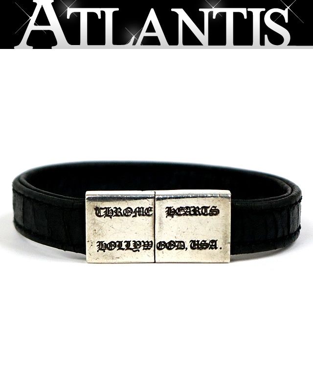 Chrome Hearts レザーブレスレット ブラック レザー シルバー CHROME HEARTS 銀座店 クロムハーツ ハーネス レザー ブレスレット