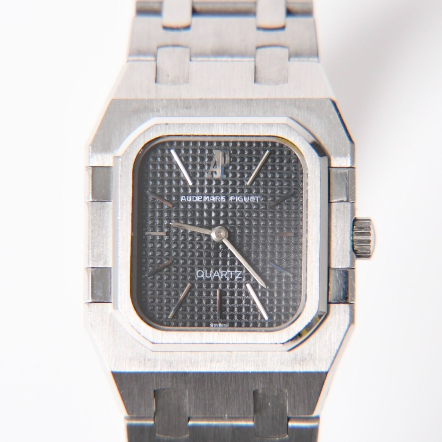 AUDEMARS PIGUET オーデマ ピゲ ROYAL OAK ロイヤルオーク 腕時計 6010ST クォーツ スクエア SS 黒文字盤 美品 中古 4a004003